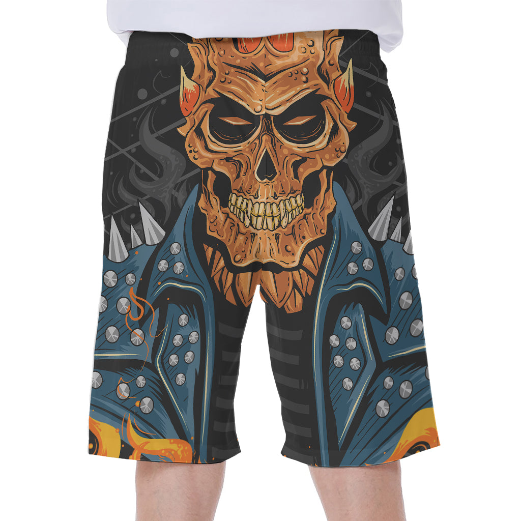 Fire Punk Devil Print Men's Beach Shorts