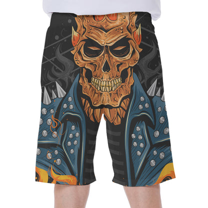 Fire Punk Devil Print Men's Beach Shorts