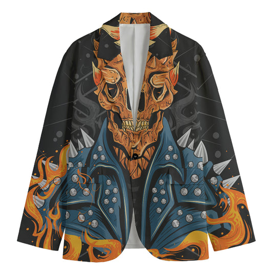 Fire Punk Devil Print Men's Blazer