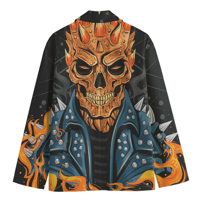 Fire Punk Devil Print Men's Blazer