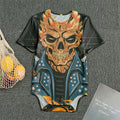 Fire Punk Devil Print Men's Bodysuit