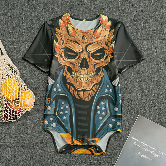 Fire Punk Devil Print Men's Bodysuit