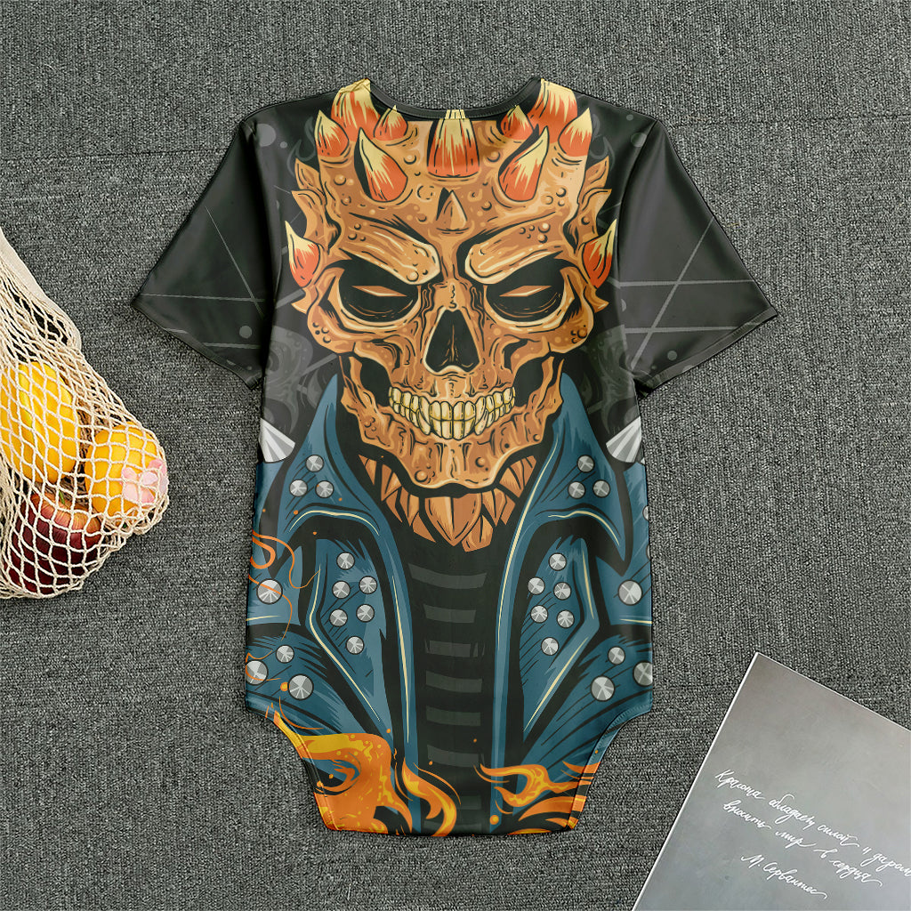 Fire Punk Devil Print Men's Bodysuit