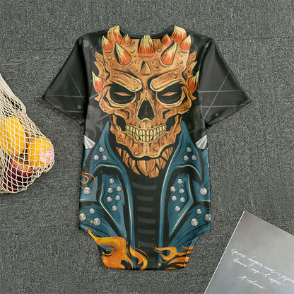 Fire Punk Devil Print Men's Bodysuit