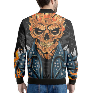 Fire Punk Devil Print Men's Bomber Jacket