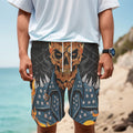 Fire Punk Devil Print Men's Cargo Shorts