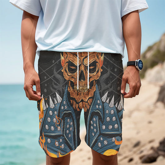 Fire Punk Devil Print Men's Cargo Shorts