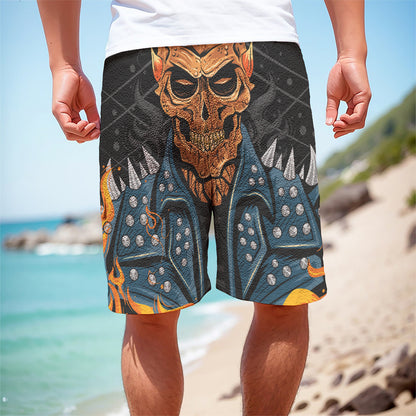 Fire Punk Devil Print Men's Cargo Shorts