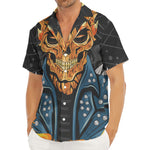 Fire Punk Devil Print Men's Deep V-Neck Shirt