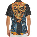 Fire Punk Devil Print Men's Deep V-Neck Shirt