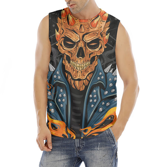 Fire Punk Devil Print Men's Fitness Tank Top