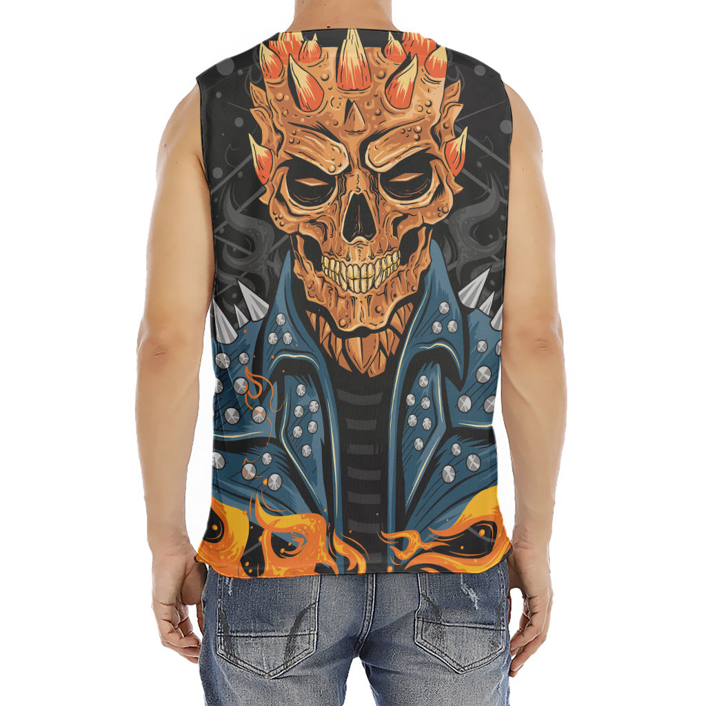 Fire Punk Devil Print Men's Fitness Tank Top