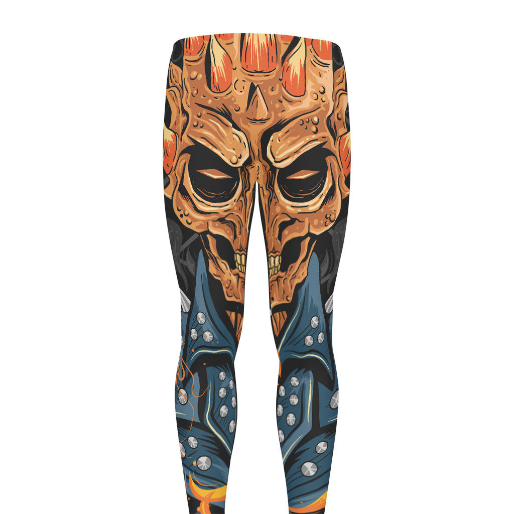 Fire Punk Devil Print Men's leggings