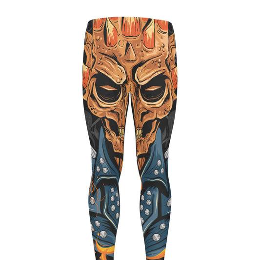 Fire Punk Devil Print Men's leggings