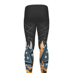 Fire Punk Devil Print Men's leggings