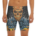 Fire Punk Devil Print Men's Long Boxer Briefs