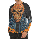 Fire Punk Devil Print Men's Long Sleeve Rash Guard