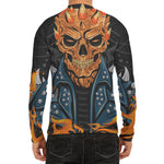 Fire Punk Devil Print Men's Long Sleeve Rash Guard