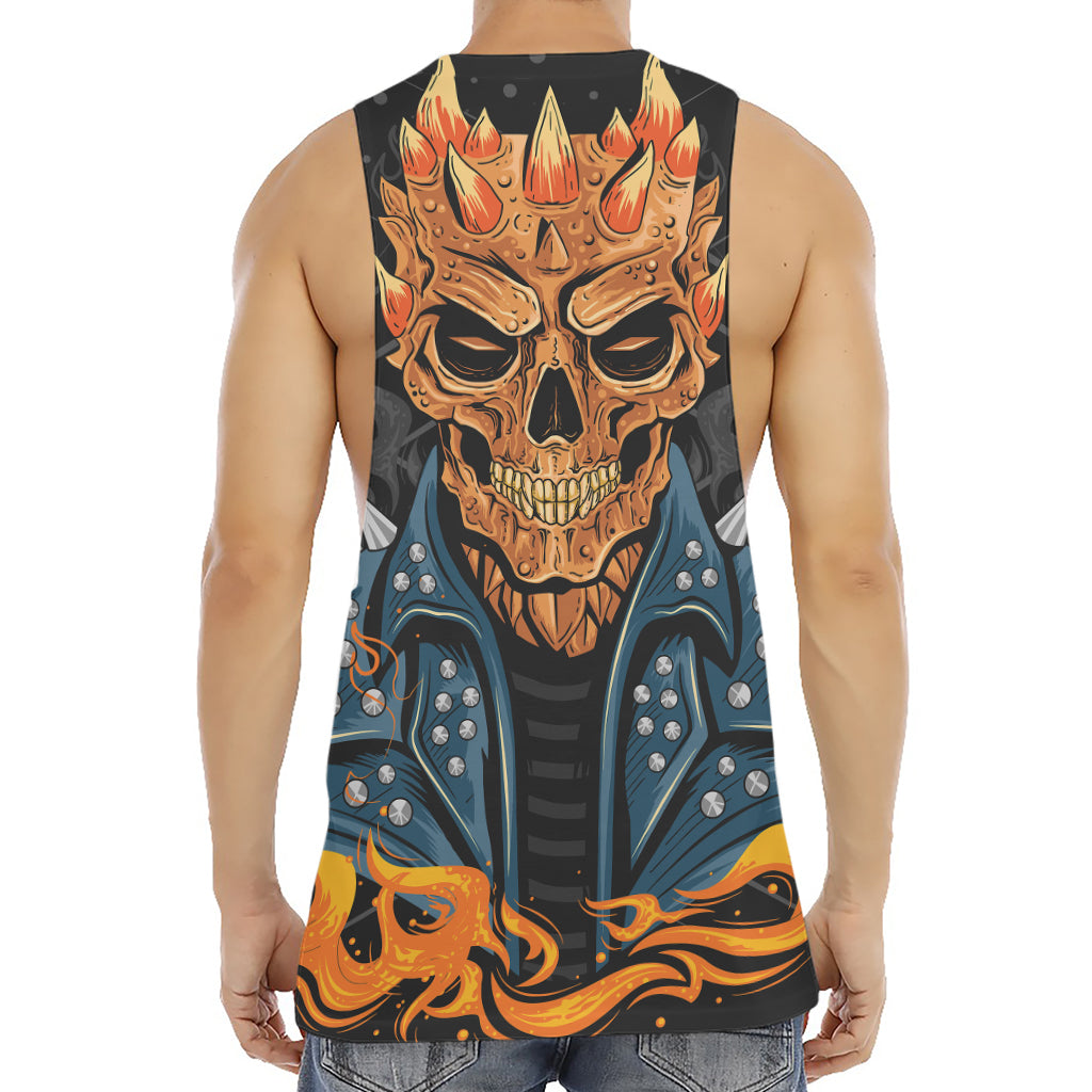 Fire Punk Devil Print Men's Muscle Tank Top