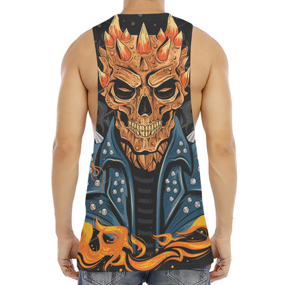 Fire Punk Devil Print Men's Muscle Tank Top