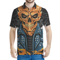 Fire Punk Devil Print Men's Polo Shirt