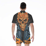 Fire Punk Devil Print Men's Rompers