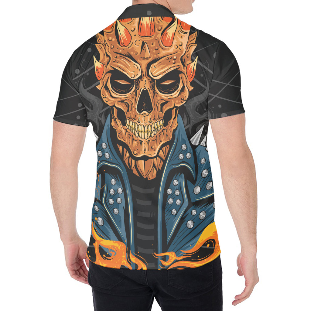 Fire Punk Devil Print Men's Shirt