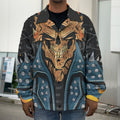 Fire Punk Devil Print Men's Shirt Jacket
