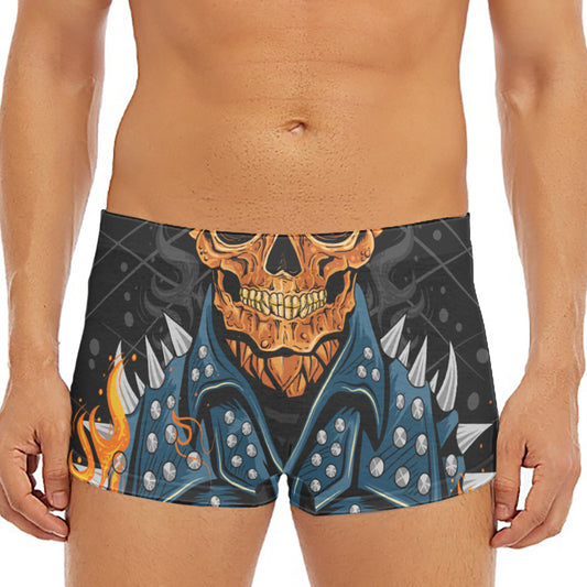 Fire Punk Devil Print Men's Short Boxer Briefs