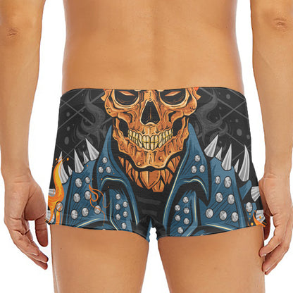 Fire Punk Devil Print Men's Short Boxer Briefs