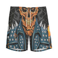 Fire Punk Devil Print Men's Athletic Shorts