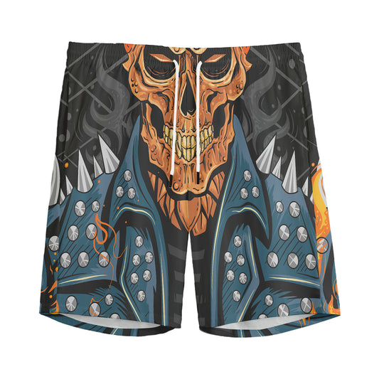 Fire Punk Devil Print Men's Sports Shorts