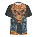 Fire Punk Devil Print Men's Athletic T-Shirt