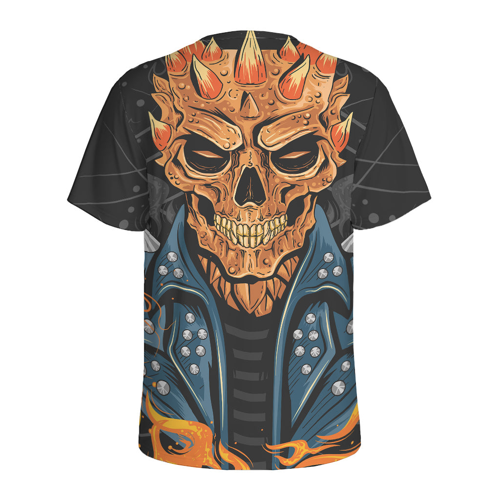 Fire Punk Devil Print Men's Sports T-Shirt