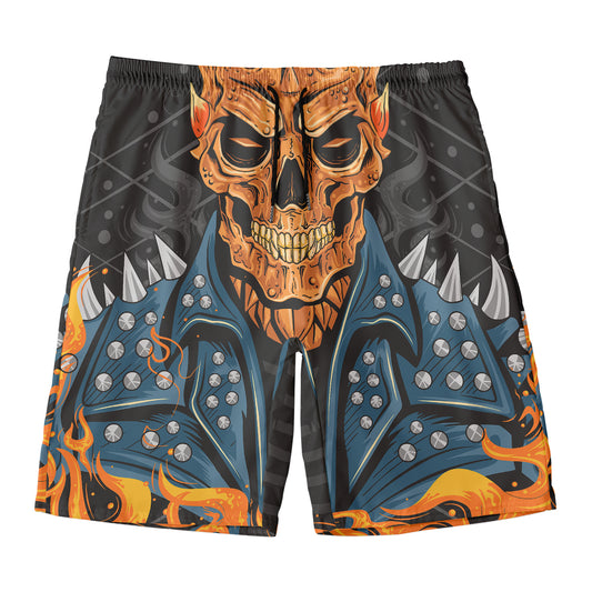 Fire Punk Devil Print Men's Swim Trunks