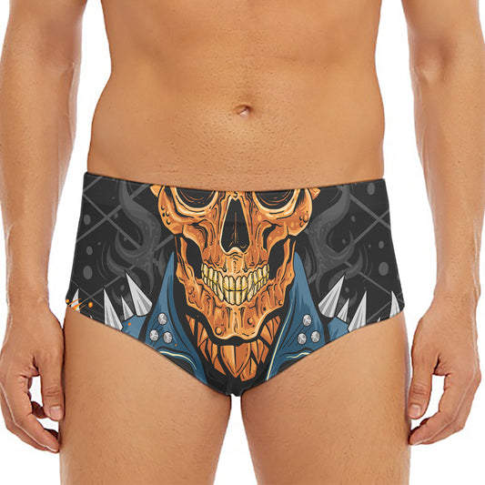 Fire Punk Devil Print Men's Triangle Swim Briefs
