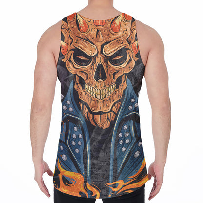 Fire Punk Devil Print Men's Velvet Tank Top