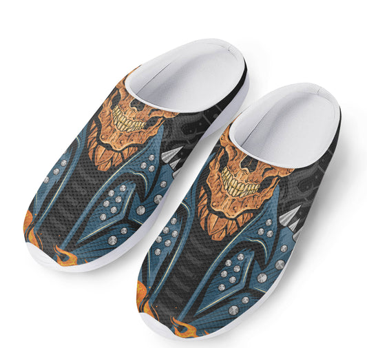 Fire Punk Devil Print Mesh Casual Shoes