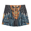 Fire Punk Devil Print Mesh Shorts