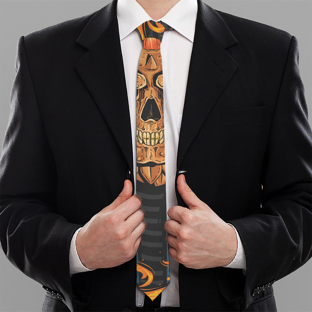 Fire Punk Devil Print Necktie