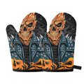 Fire Punk Devil Print Oven Mitts