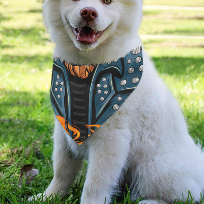 Fire Punk Devil Print Over The Collar Dog Bandana