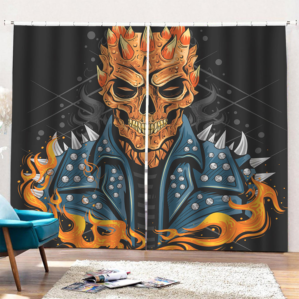 Fire Punk Devil Print Pencil Pleat Curtains