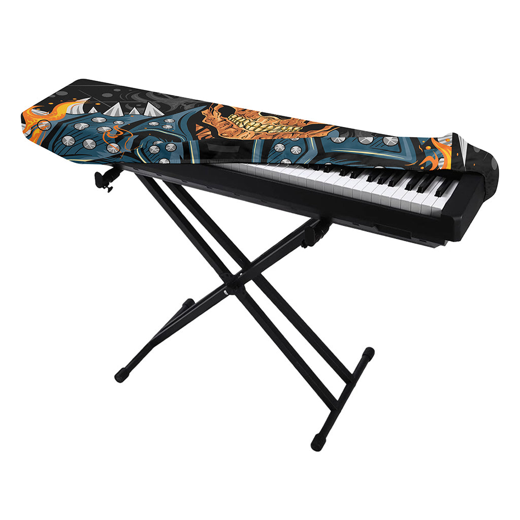 Fire Punk Devil Print Piano Keyboard Cover