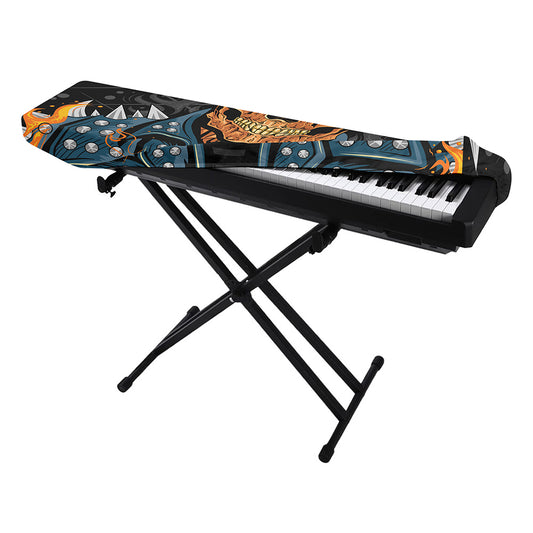 Fire Punk Devil Print Piano Keyboard Cover