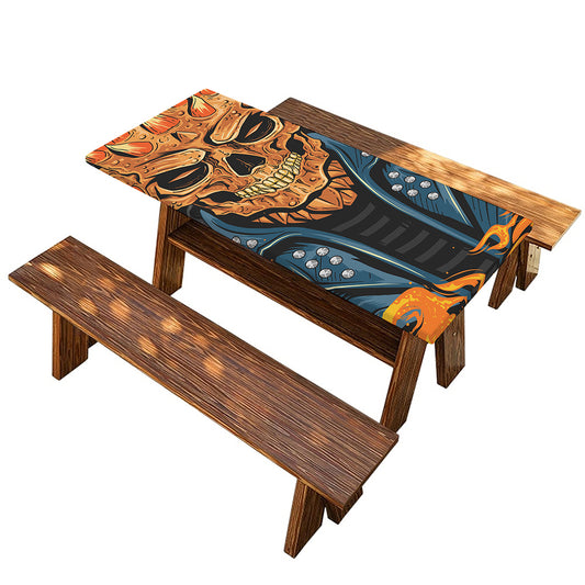 Fire Punk Devil Print Picnic Table Cover
