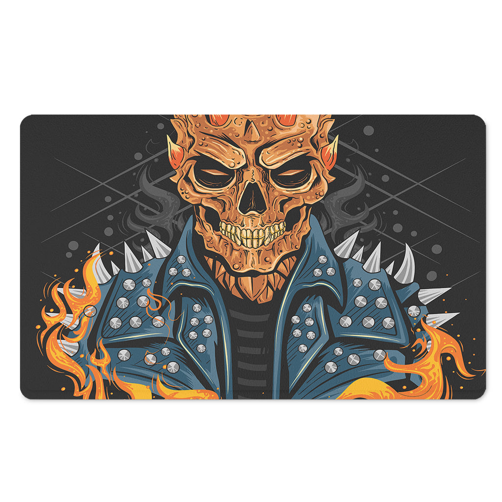 Fire Punk Devil Print Polyester Doormat