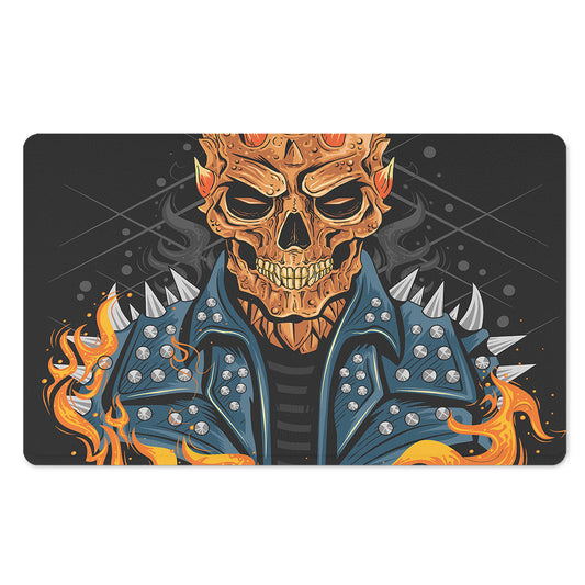 Fire Punk Devil Print Polyester Doormat