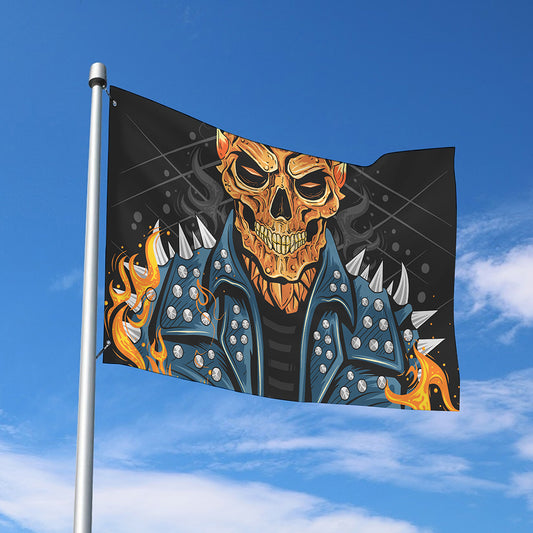 Fire Punk Devil Print Polyester Flag