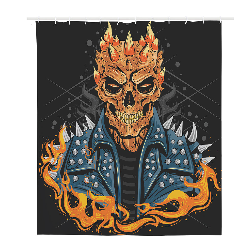 Fire Punk Devil Print Polyester Shower Curtain
